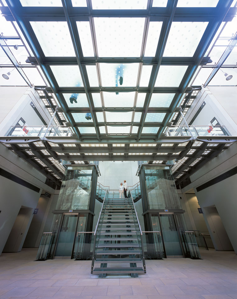 Glass Stair and bridges between old and new galleries.
