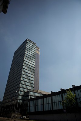 New Century Hall and CIS Tower. View from Miller Street.