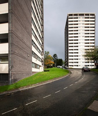 View up College Bank Way.