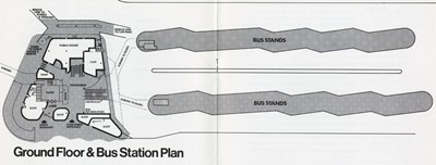 Bus station and concourse plan.