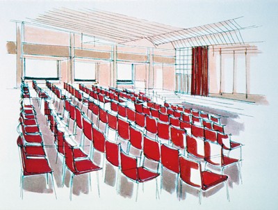 Hall. Perspective sketch.