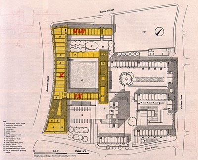 Plan showing the two phases of development.