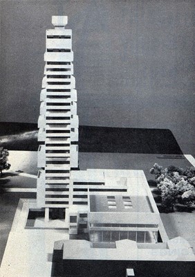 Unbuilt tower by Chamberlin, Powell and Bon.