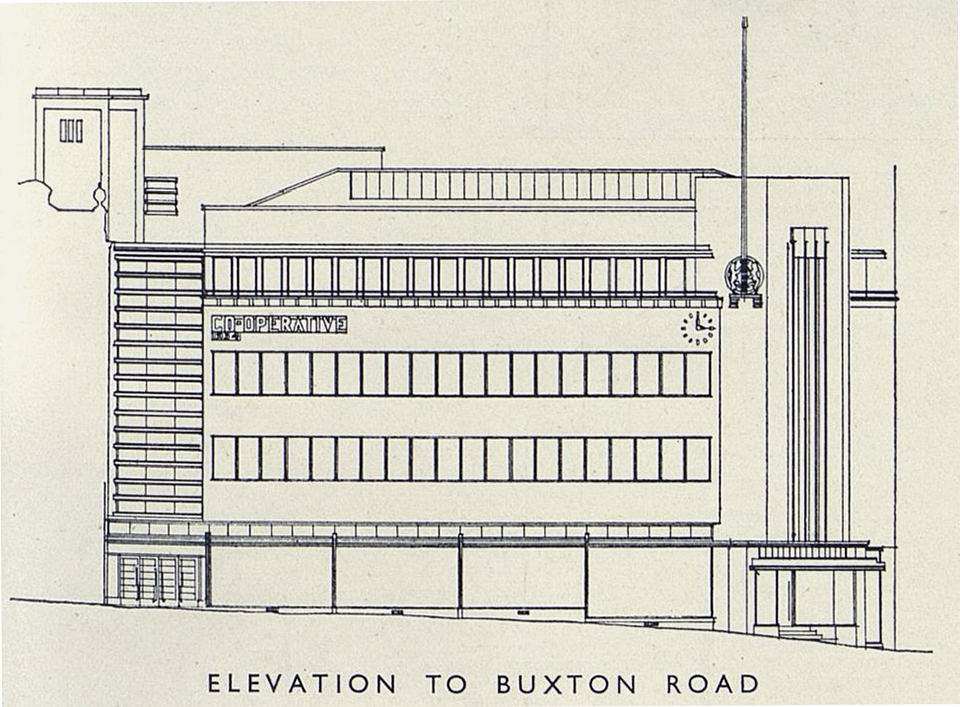 Elevation to Buxton Road (now New Street).