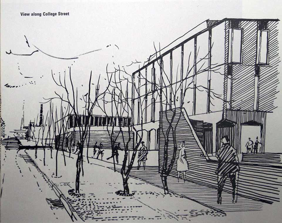 Sketch view along College Road