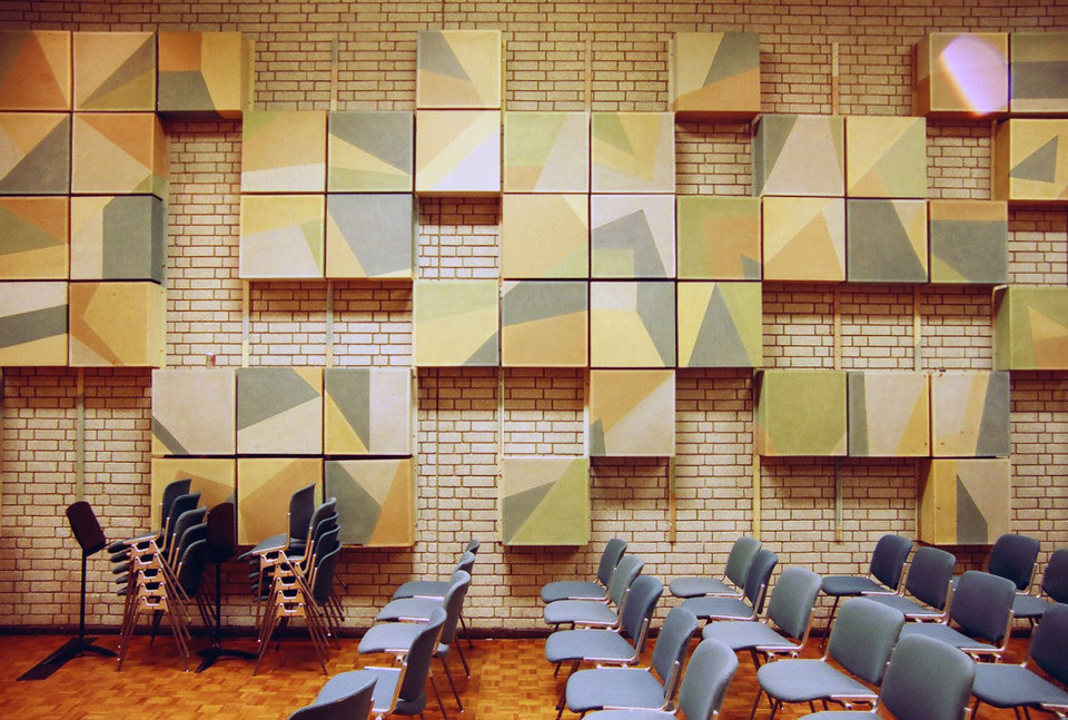 Rehersal room. Original acoustic panels.